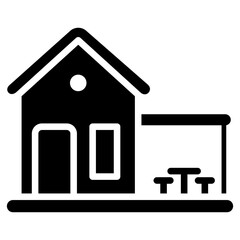 bungalow glyph icon