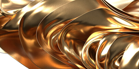 Lustrous Texture: Abstract 3D Gold Cloth Illustration for Rich and Glamorous Designs © vegefox.com