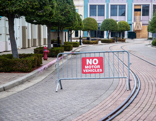 no motor vehicle sign and blockade
