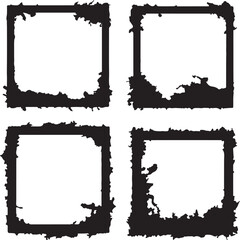 Grunge Frame Vector Illustration Set