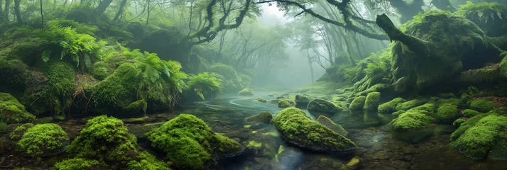 Foto auf Acrylglas stream in the forest © StockUp