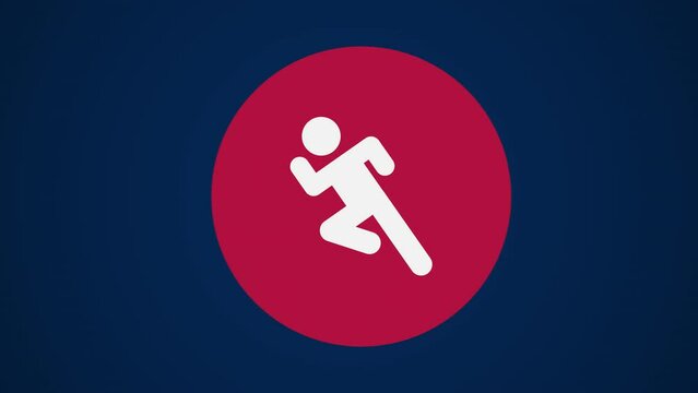 &nbsp;Pictograma de los Juegos Ol&iacute;mpicos de lado derecho con el deporte atletismo en fondo azul sin texto.