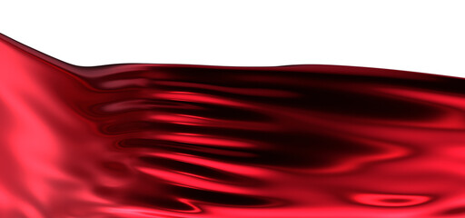 Naklejka premium Smooth elegant red cloth isolated on white background