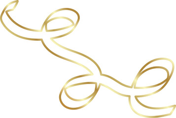Golden ribbon line shiny gradient, party, holiday, event