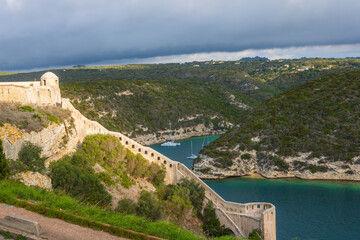 Bonifacio town in Corsica Island, France