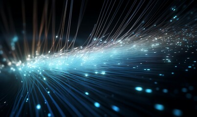 Fiber networking tech art illustration close up photo future design speed internet networking AI Image Generative