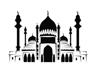 mosque silhouette vector isolate background Ramadan kareem