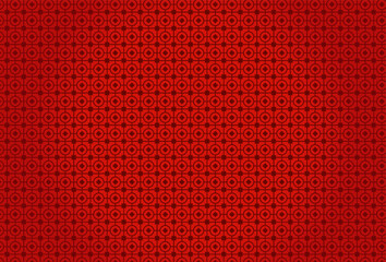Red background with long lines and circles small square lines Arranged alternately according to various lengths Can be used during the Chinese New Year festival such as cards postcards fabric pattern - obrazy, fototapety, plakaty
