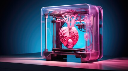 3d bioprinting printing living tissues and organs using 3d printing technology solid color background