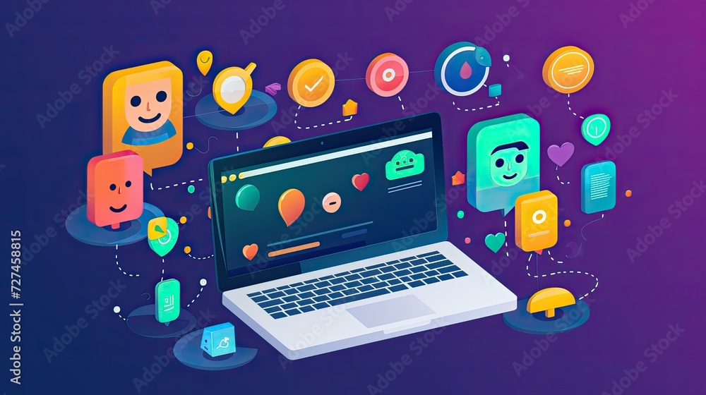 Poster ai powered sentiment analysis for customer service evaluation solid color background