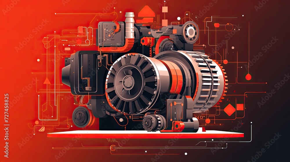 Poster ai powered predictive maintenance systems solid color background