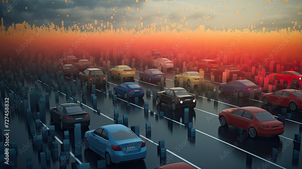 Poster ai powered traffic accident prediction solid color background