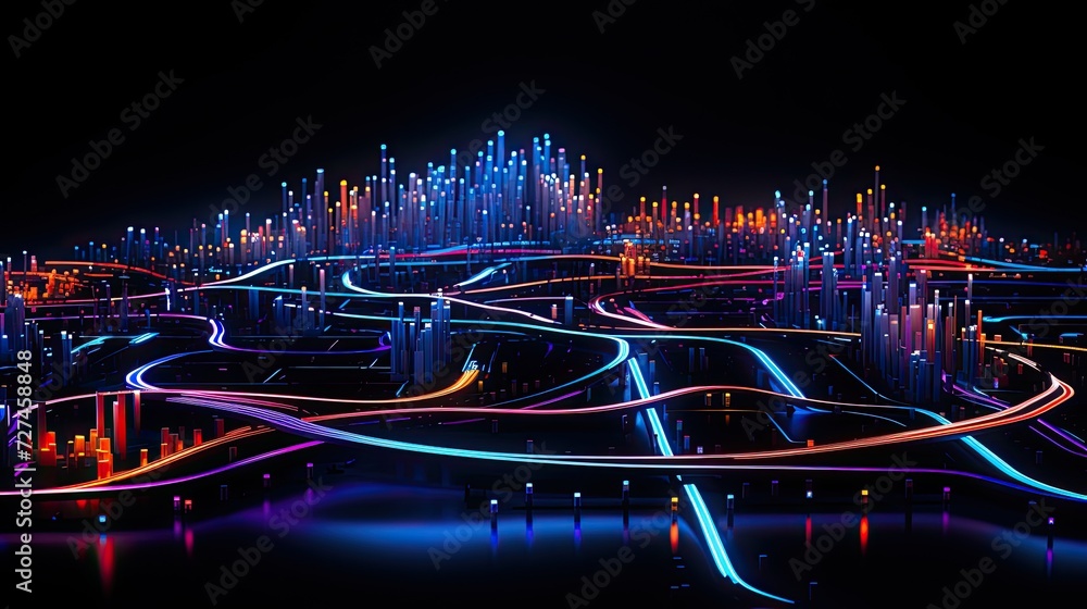 Poster ai powered traffic flow management solid color background