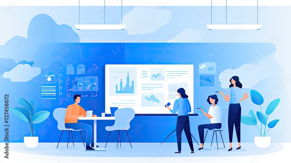Poster ai powered transcription services for efficient meeting notes solid color background
