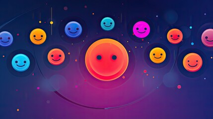 Ai powered sentiment analysis for customer service evaluation solid color background - obrazy, fototapety, plakaty