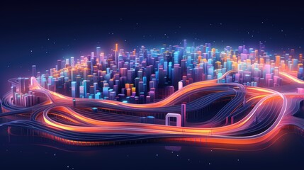 Ai powered traffic flow management solid color background - obrazy, fototapety, plakaty