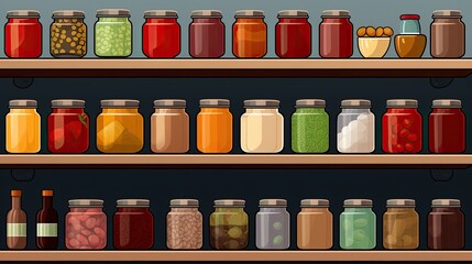 App guided pantry inventory solid color background - obrazy, fototapety, plakaty