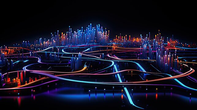 Ai powered traffic flow management solid color background