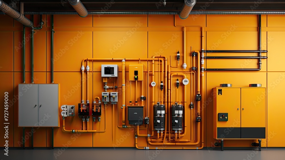Poster automated building maintenance systems solid color background