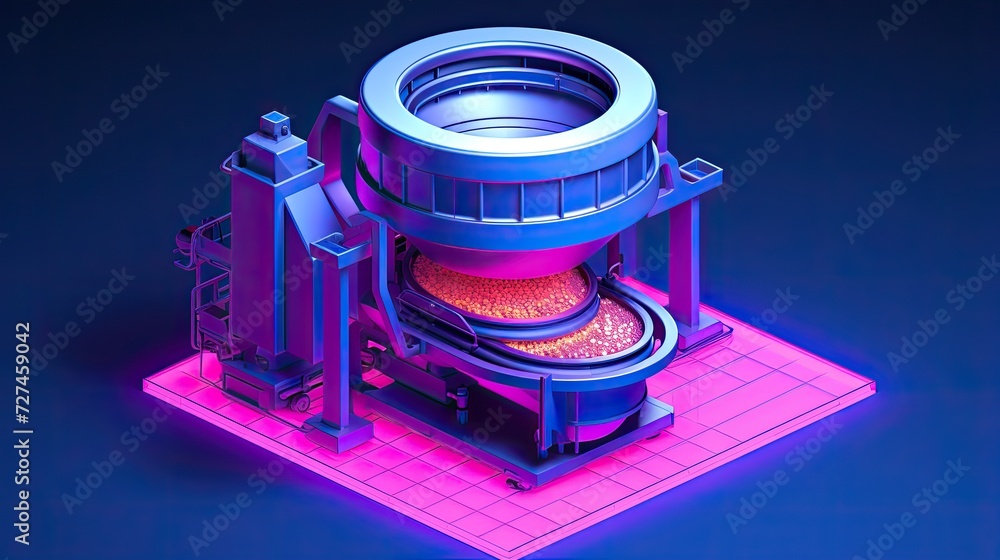 Poster automated ingredient sifting solid color background