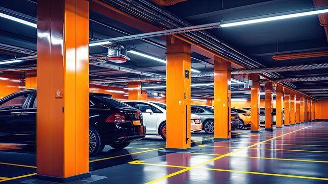 Automated parking systems for efficiency solid color background