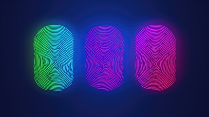 Biometrics unique biological identification methods solid color background