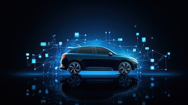Connected car technologies solid color background