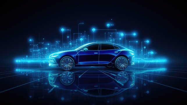 Connected car technologies solid color background