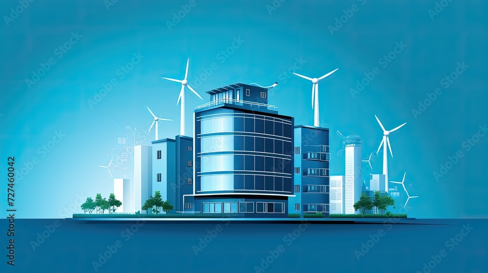 Aufkleber energy efficient building management systems solid color background