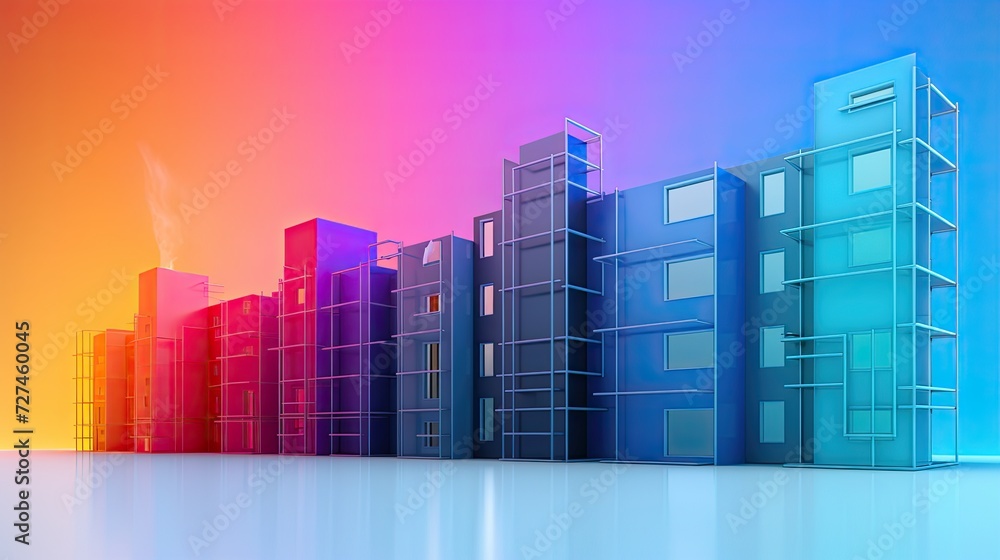 Poster energy efficient building management systems solid color background