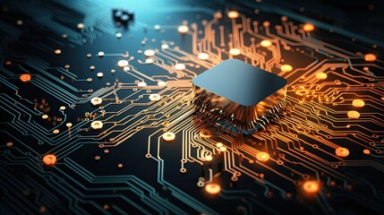 Edge ai artificial intelligence at the network edge solid color background