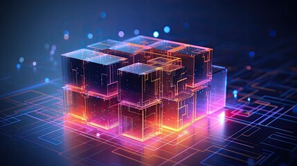 Edge computing processing data closer to the source solid color background