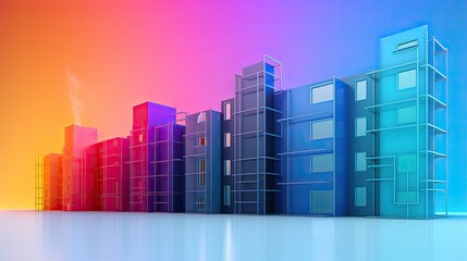 Fototapeta premium Energy efficient building management systems solid color background