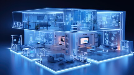 Energy efficient building automation systems solid color background