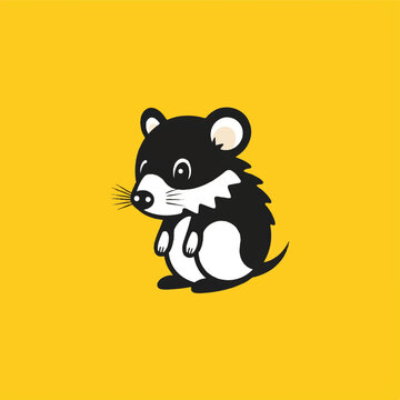 Color photo of a simple logo of a possum.