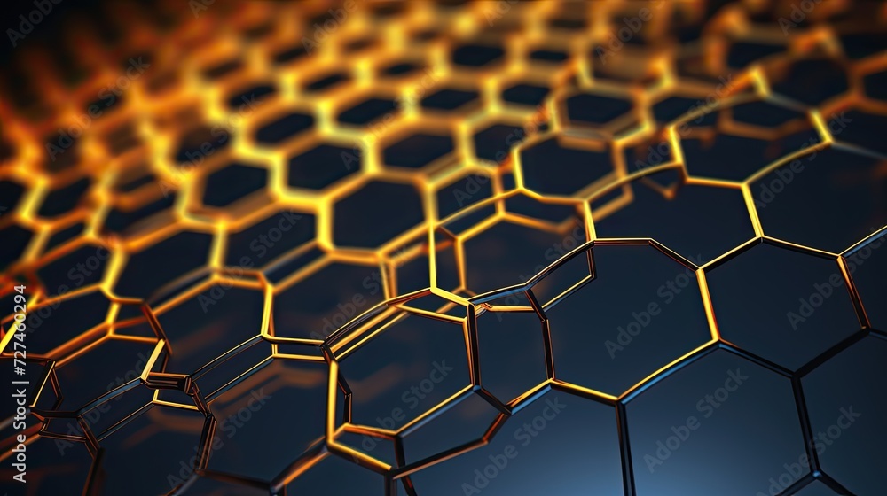 Poster graphene ultra thin material with exceptional properties solid color background