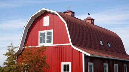 Gambrel roofs barn inspired roof design solid color background