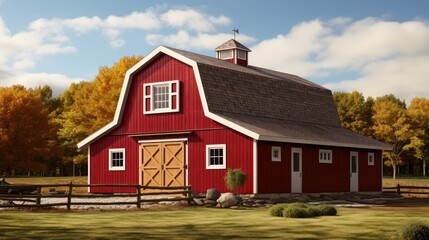 Gambrel roofs barn inspired roofwith two slopes solid color background