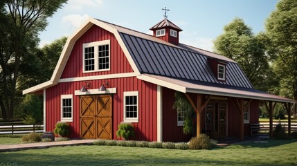 Gambrel roofs barn inspired roof with two slopes solid color background