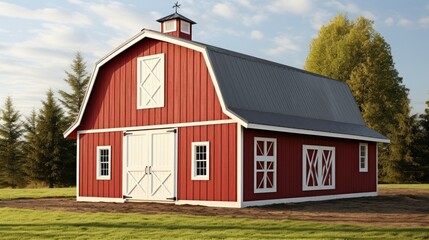 Gambrel roofs barn like roof with two slopes solid color background