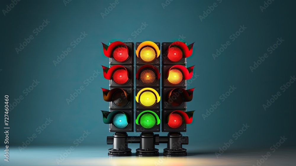 Poster intelligent traffic signal synchronization solid color background