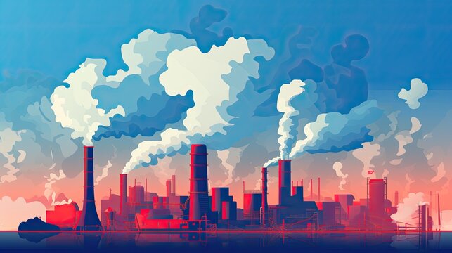 Intelligent air pollution reduction technologies solid color background