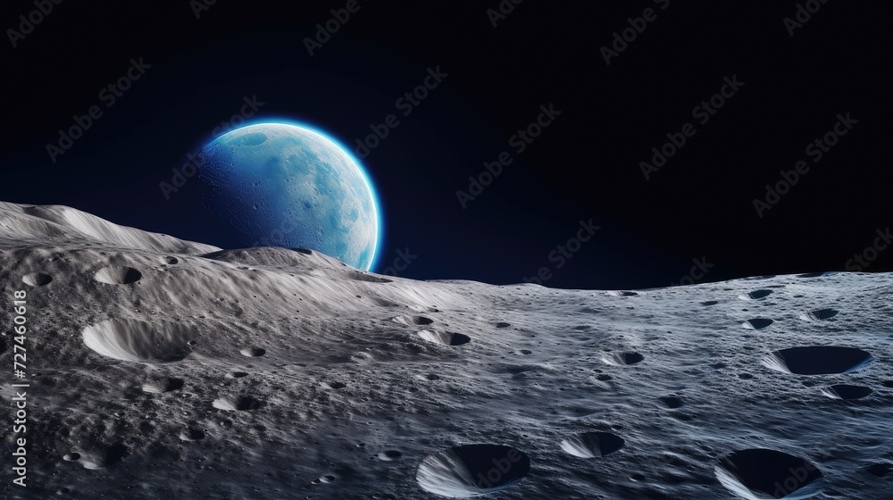 Poster lunar resource utilization solid color background