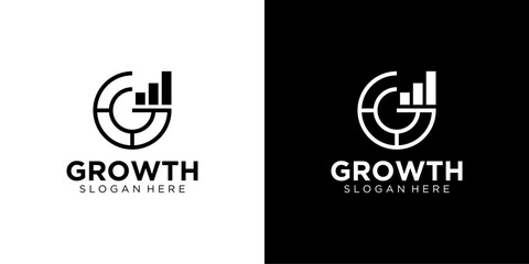 Letter G Growth Logo Vector Template - obrazy, fototapety, plakaty
