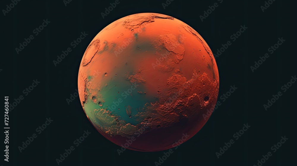 Poster mars sample analysis solid color background
