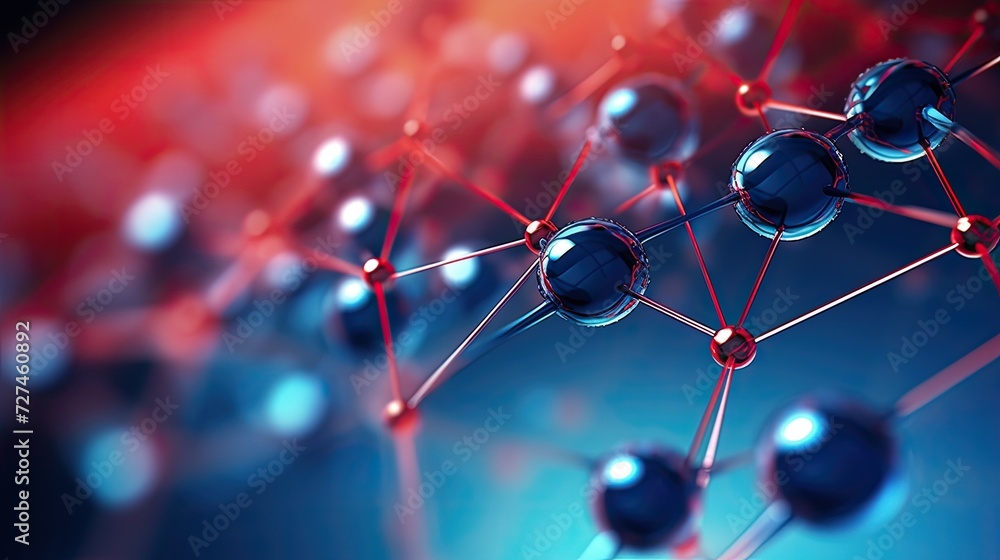 Poster nanotechnology manipulating matter at the atomic level solid color background