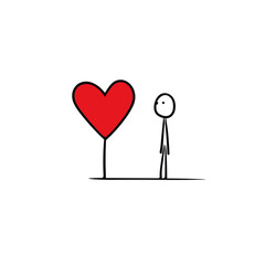 Love heart flat vector design