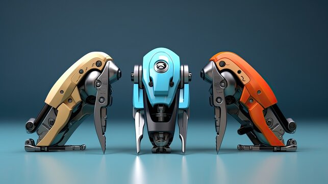 Robotic Knife Sharpeners Solid Color Background