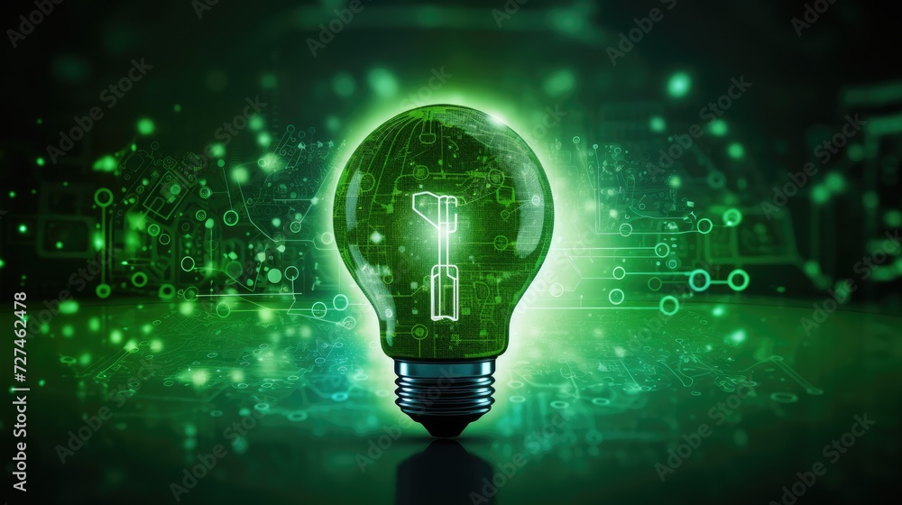 Poster smart energy management optimizing energy consumption through automation solid color background
