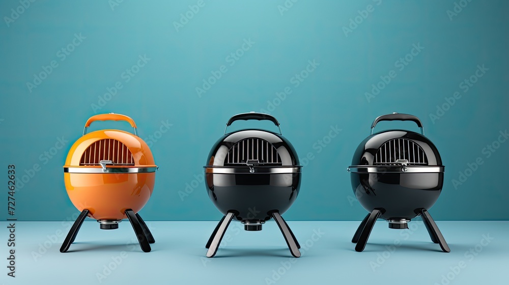 Poster smart grills with temperature control solid color background
